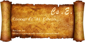 Csongrádi Edvin névjegykártya